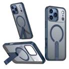 For iPhone 17 Pro Max Star Shine Series TPU + PC MagSafe Phone Case with Fold Holder(Navy Blue) - 1