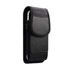 For 6.7-6.9 inch Magnetic Buckle Oxford Cloth with Card Slot Waist-mounted Phone Case(Black) - 1