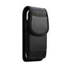 For 6.2-6.5 inch Magnetic Buckle Oxford Cloth with Card Slot Waist-mounted Phone Case(Black) - 1