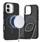 For iPhone 16 Plus Dual-Color Skin Feel MagSafe Phone Case(Black Grey) - 1