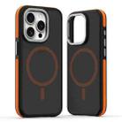 For iPhone 15 Pro Max Dual-Color Skin Feel MagSafe Phone Case(Black Orange) - 1