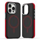 For iPhone 15 Pro Max Dual-Color Skin Feel MagSafe Phone Case(Black Red) - 1