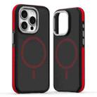 For iPhone 15 Pro Dual-Color Skin Feel MagSafe Phone Case(Black Red) - 1