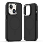 For iPhone 15 Plus Dual-Color Skin Feel MagSafe Phone Case(Black) - 1