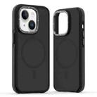 For iPhone 14 Plus Dual-Color Skin Feel MagSafe Phone Case(Black) - 1