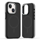 For iPhone 14 Plus Dual-Color Skin Feel MagSafe Phone Case(Black Grey) - 1