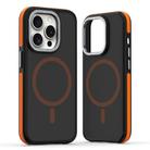For iPhone 13 Pro Dual-Color Skin Feel MagSafe Phone Case(Black Orange) - 1
