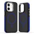 For iPhone 12 / 12 Pro Dual-Color Skin Feel MagSafe Phone Case(Black Blue) - 1