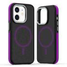 For iPhone 12 / 12 Pro Dual-Color Skin Feel MagSafe Phone Case(Black Purple) - 1