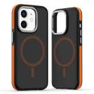 For iPhone 12 / 12 Pro Dual-Color Skin Feel MagSafe Phone Case(Black Orange) - 1