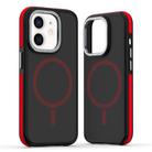 For iPhone 12 / 12 Pro Dual-Color Skin Feel MagSafe Phone Case(Black Red) - 1