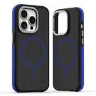 For iPhone 12 Pro Max Dual-Color Skin Feel MagSafe Phone Case(Black Blue) - 1