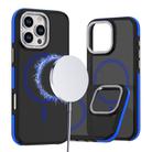 For iPhone 16 Pro Dual-Color Skin Feel MagSafe Phone Case(Black Blue) - 1