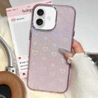 For iPhone 16 Plus 3D Heart IMD Hybrid TPU Phone Case(Purple) - 1