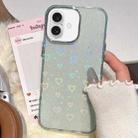 For iPhone 16 Plus 3D Heart IMD Hybrid TPU Phone Case(Blue) - 1