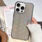 For iPhone 15 Pro Max 3D Heart IMD Hybrid TPU Phone Case(Black) - 1