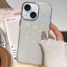 For iPhone 15 Plus / 14 Plus 3D Heart IMD Hybrid TPU Phone Case(White) - 1