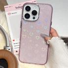 For iPhone 13 Pro 3D Heart IMD Hybrid TPU Phone Case(Purple) - 1
