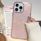 For iPhone 13 Pro 3D Heart IMD Hybrid TPU Phone Case(Pink) - 1