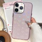 For iPhone 11 Pro Max 3D Heart IMD Hybrid TPU Phone Case(Purple) - 1