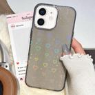 For iPhone 11 3D Heart IMD Hybrid TPU Phone Case(Black) - 1