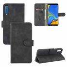 For Samsung Galaxy A7 (2018) Solid Color Skin Feel Magnetic Buckle Horizontal Flip Calf Texture PU Leather Case with Holder & Card Slots & Wallet(Black) - 1