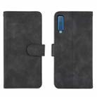 For Samsung Galaxy A7 (2018) Solid Color Skin Feel Magnetic Buckle Horizontal Flip Calf Texture PU Leather Case with Holder & Card Slots & Wallet(Black) - 2