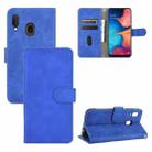 For Samsung Galaxy A20 / A30 Solid Color Skin Feel Magnetic Buckle Horizontal Flip Calf Texture PU Leather Case with Holder & Card Slots & Wallet(Blue) - 1