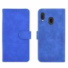 For Samsung Galaxy A20 / A30 Solid Color Skin Feel Magnetic Buckle Horizontal Flip Calf Texture PU Leather Case with Holder & Card Slots & Wallet(Blue) - 2