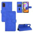 For Samsung Galaxy A31 Solid Color Skin Feel Magnetic Buckle Horizontal Flip Calf Texture PU Leather Case with Holder & Card Slots & Wallet(Blue) - 1