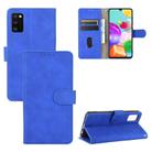 For Samsung Galaxy A41 (Eurasian Version) Solid Color Skin Feel Magnetic Buckle Horizontal Flip Calf Texture PU Leather Case with Holder & Card Slots & Wallet(Blue) - 1