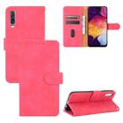 For Samsung Galaxy A50 Solid Color Skin Feel Magnetic Buckle Horizontal Flip Calf Texture PU Leather Case with Holder & Card Slots & Wallet(Rose Red) - 1