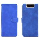 For Samsung Galaxy A80 Solid Color Skin Feel Magnetic Buckle Horizontal Flip Calf Texture PU Leather Case with Holder & Card Slots & Wallet(Blue) - 2
