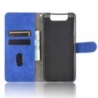 For Samsung Galaxy A80 Solid Color Skin Feel Magnetic Buckle Horizontal Flip Calf Texture PU Leather Case with Holder & Card Slots & Wallet(Blue) - 3