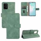 For Samsung Galaxy A91 / M80s Solid Color Skin Feel Magnetic Buckle Horizontal Flip Calf Texture PU Leather Case with Holder & Card Slots & Wallet(Green) - 1