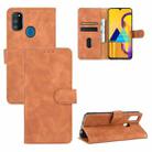 For Samsung Galaxy M30s / M21 Solid Color Skin Feel Magnetic Buckle Horizontal Flip Calf Texture PU Leather Case with Holder & Card Slots & Wallet(Brown) - 1