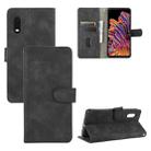 For Samsung Galaxy XCover Pro Solid Color Skin Feel Magnetic Buckle Horizontal Flip Calf Texture PU Leather Case with Holder & Card Slots & Wallet(Black) - 1
