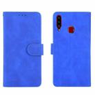 For Samsung Galaxy A20s Solid Color Skin Feel Magnetic Buckle Horizontal Flip Calf Texture PU Leather Case with Holder & Card Slots & Wallet(Blue) - 2