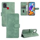 For Samsung Galaxy A21s Solid Color Skin Feel Magnetic Buckle Horizontal Flip Calf Texture PU Leather Case with Holder & Card Slots & Wallet(Green) - 1