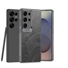 For Samsung Galaxy S24 Ultra 5G Oil Wax Leather Classic Shockproof Phone Case, Not Included Pen(Gray) - 1