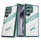 For Samsung Galaxy S25 Ultra 5G Plating Holder PC Hybrid TPU Phone Case(Dark Green) - 1
