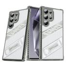 For Samsung Galaxy S25 Ultra 5G Plating Holder PC Hybrid TPU Phone Case(Space Gray) - 1