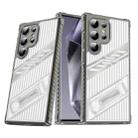 For Samsung Galaxy S24 Ultra 5G Plating Holder PC Hybrid TPU Phone Case(Space Gray) - 1