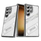 For Samsung Galaxy S23 Ultra 5G Plating Holder PC Hybrid TPU Phone Case(Space Gray) - 1