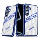 For Samsung Galaxy S24 / S25 5G Plating Holder PC Hybrid TPU Phone Case(Navy Blue) - 1