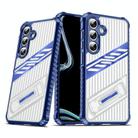 For Samsung Galaxy S24 FE 5G Plating Holder PC Hybrid TPU Phone Case(Navy Blue) - 1