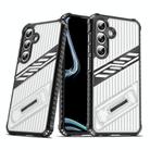For Samsung Galaxy S24 FE 5G Plating Holder PC Hybrid TPU Phone Case(Transparent Black) - 1