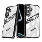 For Samsung Galaxy S24+ / S25+ 5G Plating Holder PC Hybrid TPU Phone Case(Transparent Black) - 1