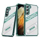 For Samsung Galaxy S23+ 5G Plating Holder PC Hybrid TPU Phone Case(Dark Green) - 1