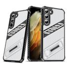 For Samsung Galaxy S23+ 5G Plating Holder PC Hybrid TPU Phone Case(Transparent Black) - 1